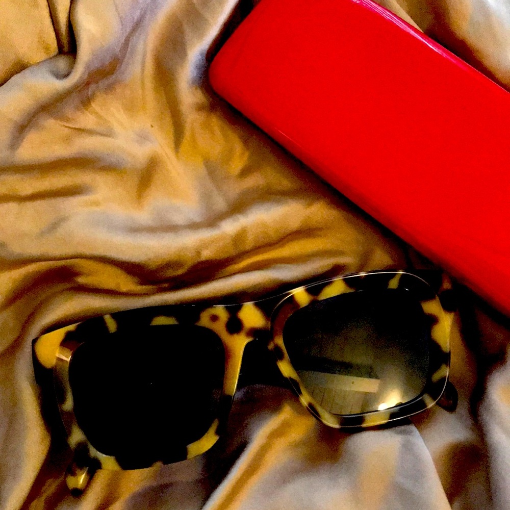 In style 2024 Animal Print sunglasses with case, gently used no scratches